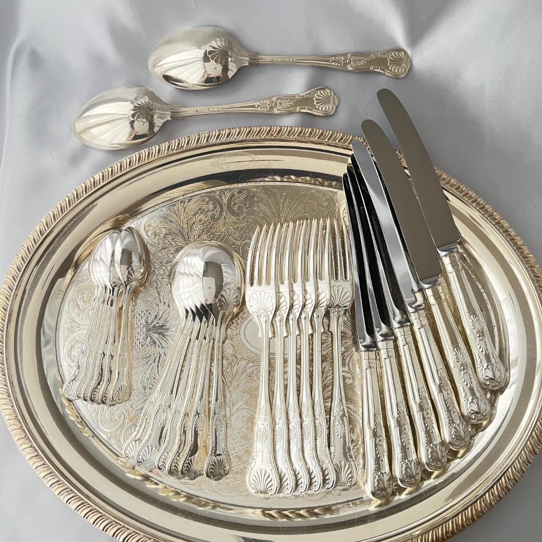 【Smith Seymour】 キングスパターンのディナーセット 6名用26本組