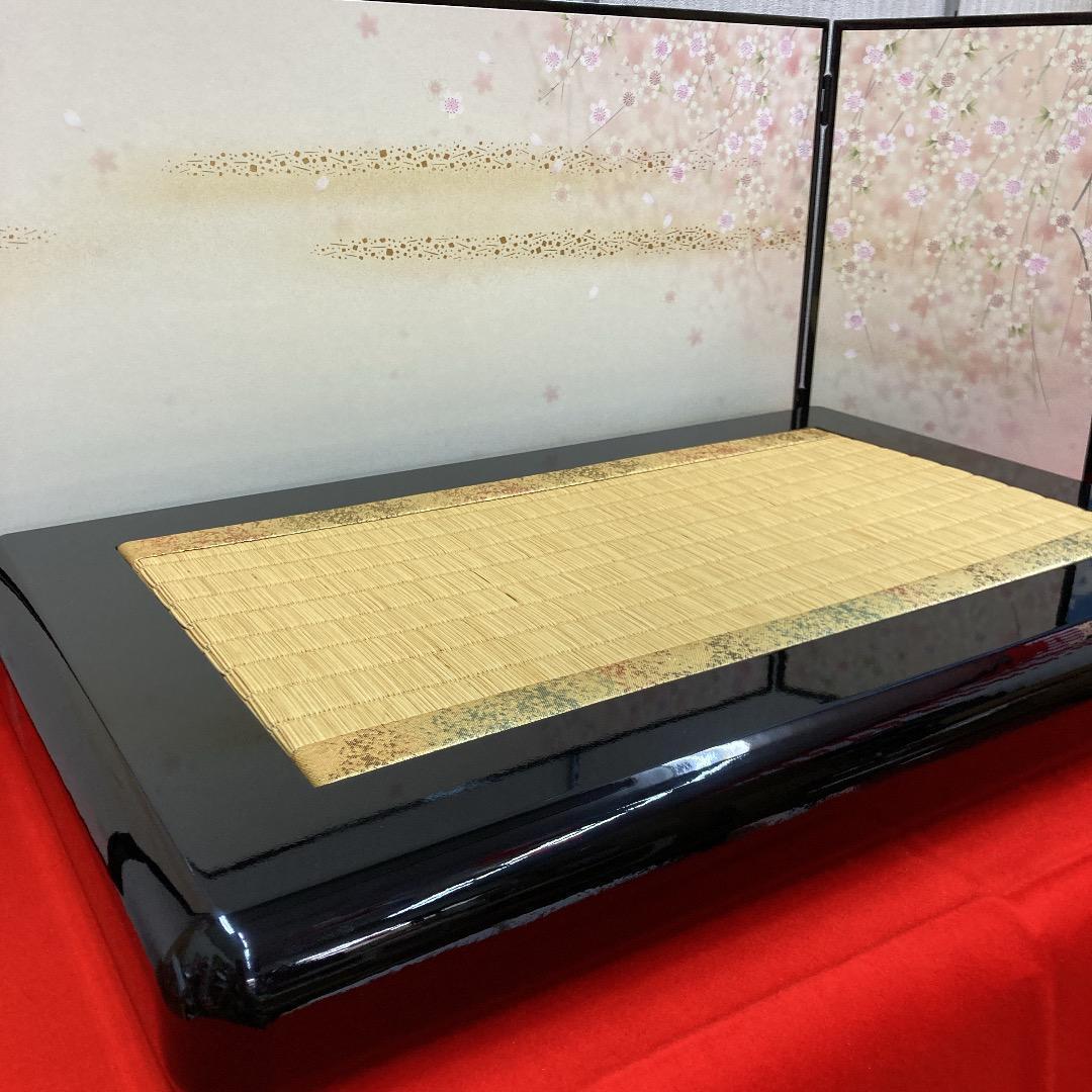 F17-3 高級木製　塗り飾り台　台巾70㎝位　ひな人形台　親王飾り台