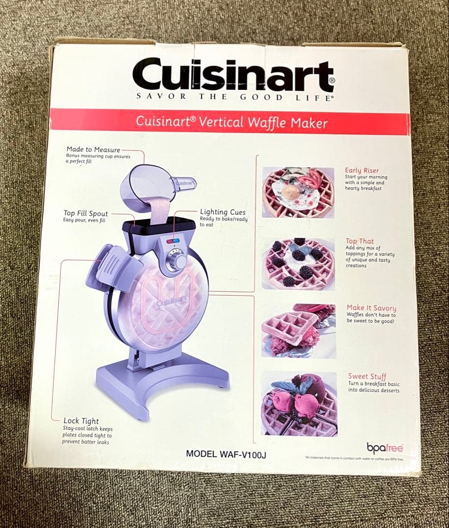クイジナート 縦型コンパクト ワッフルメーカー WAF-V100J シルバー
