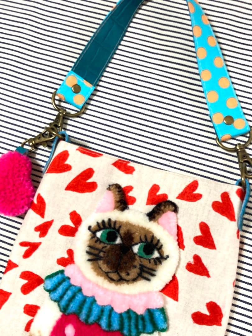 ハンドバッグ 猫 パンチニードル ハンドメイド ショルダーバッグ 1242