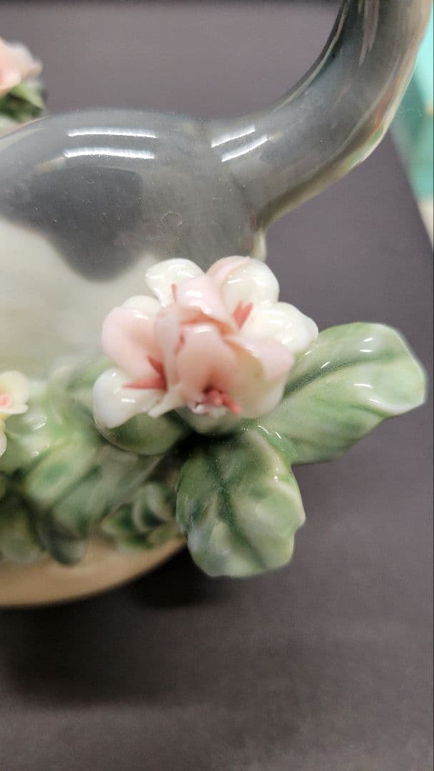 リヤドロ LLADRO にらめっこ にらみあい 猫とカエル 陶器 置物 廃盤