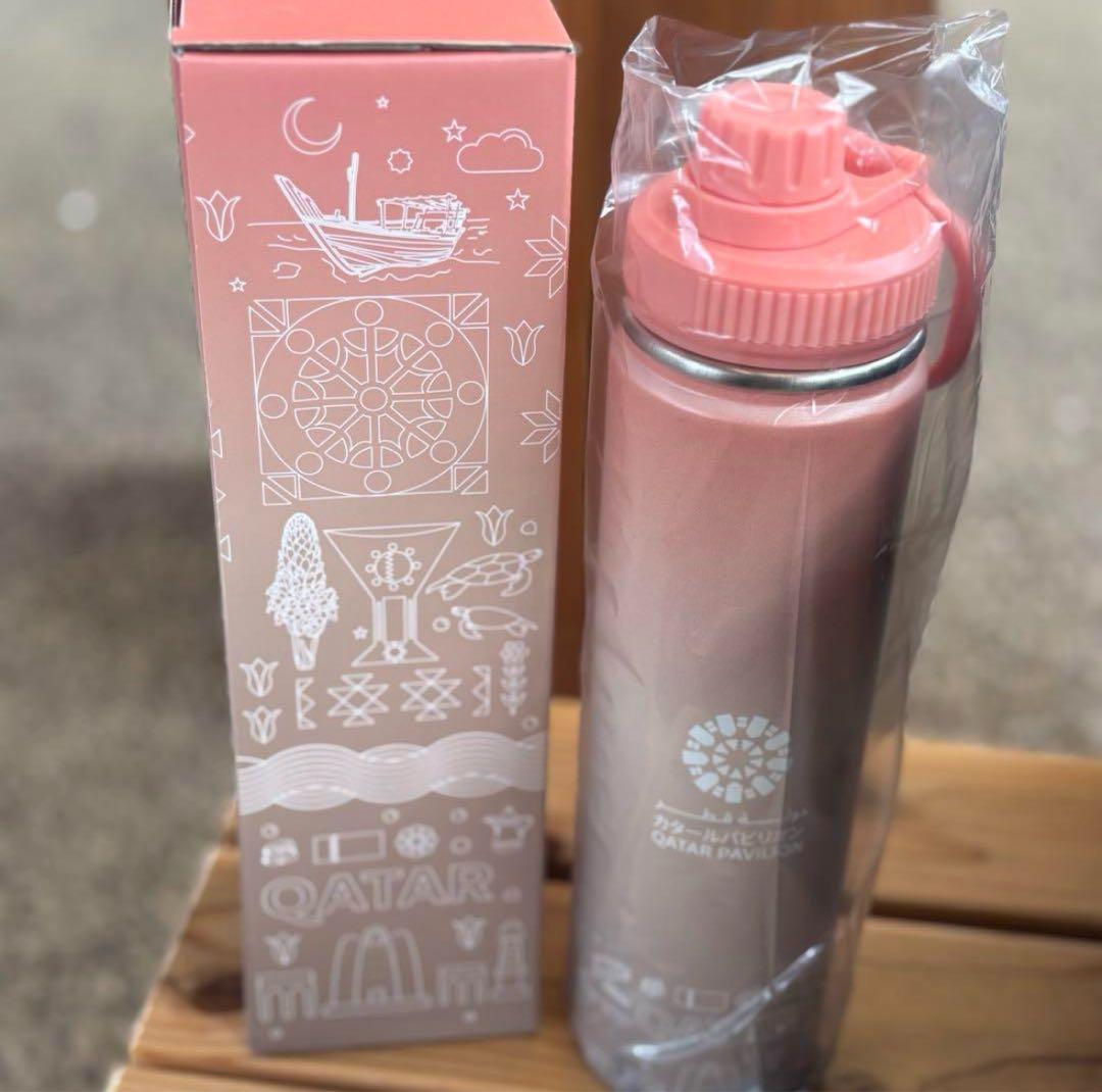 期間限定価格❣️万博　カタール館セット　水筒ピンク　タンブラー　スノードーム
