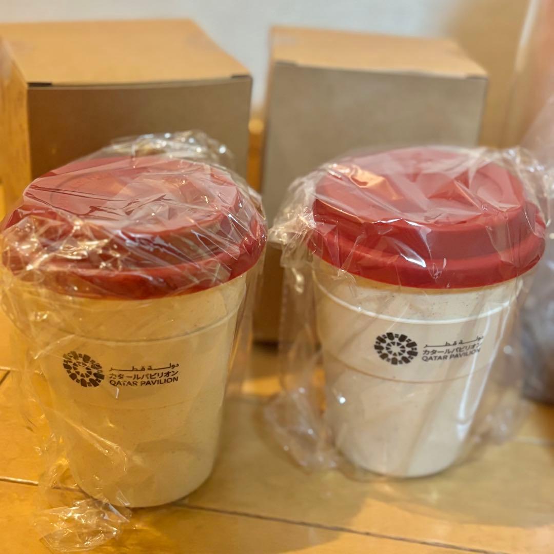 期間限定価格❣️万博　カタール館セット　水筒ピンク　タンブラー　スノードーム