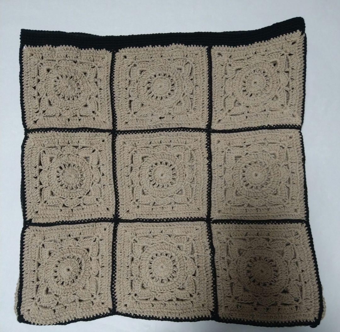 グラニースクエアトートバック モチーフ鞄 大きめトートバック手編み