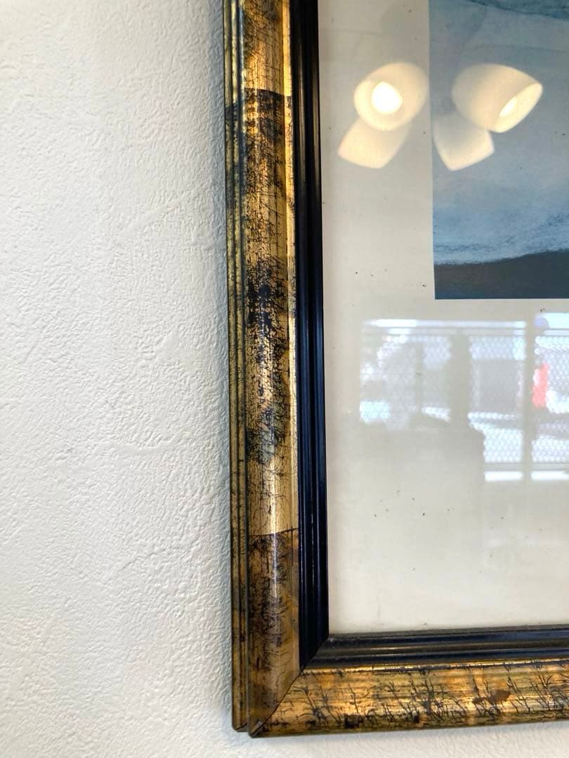 クリムト絵画　額縁付き　縁黒ゴールド　大きい イタリア製　番号　レトロ