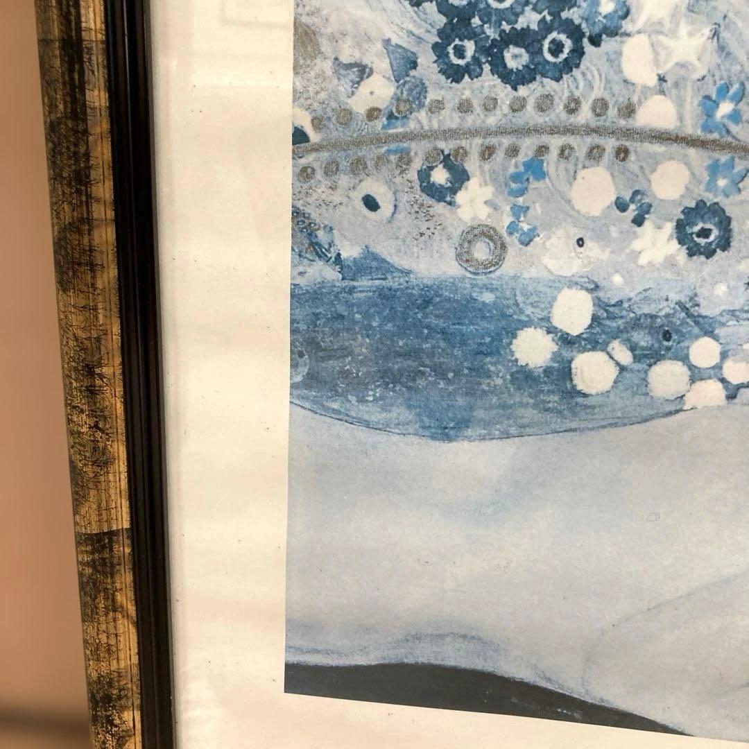 クリムト絵画　額縁付き　縁黒ゴールド　大きい イタリア製　番号　レトロ