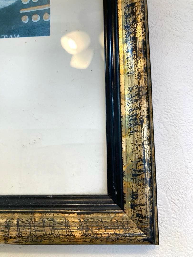クリムト絵画　額縁付き　縁黒ゴールド　大きい イタリア製　番号　レトロ