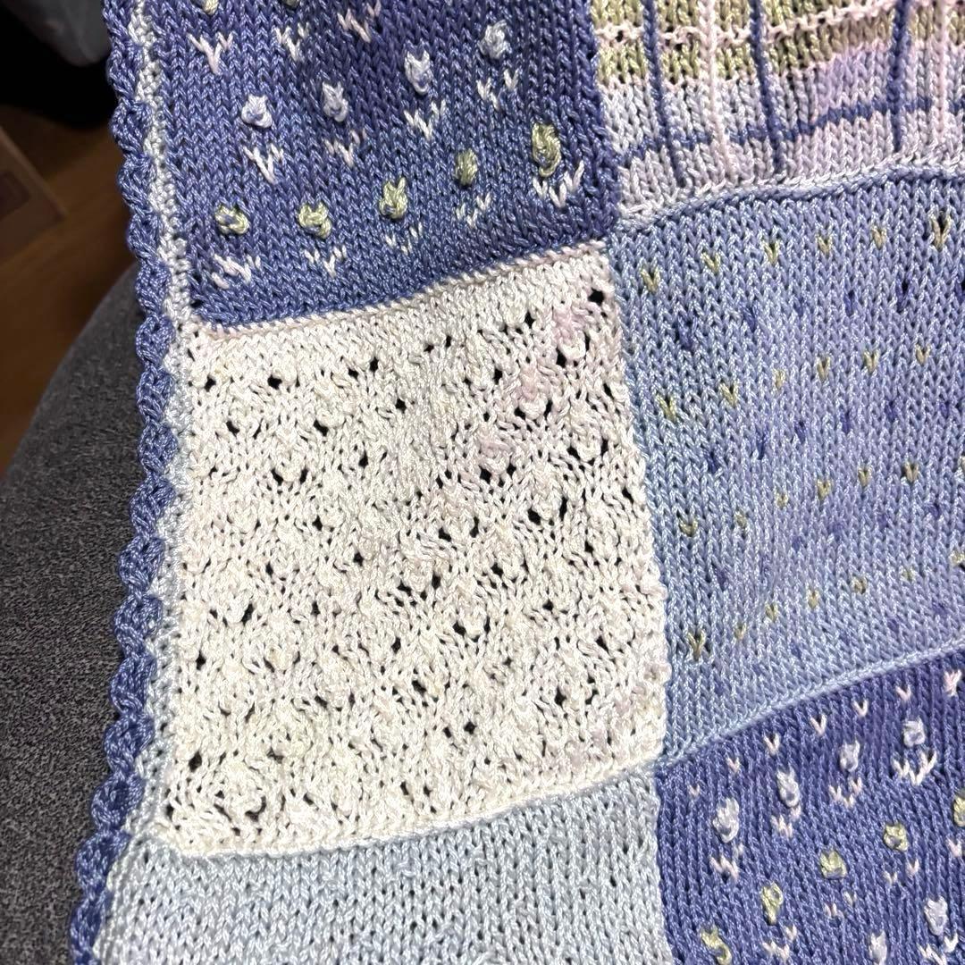 ハンドメイド　モチーフつなぎのブランケット