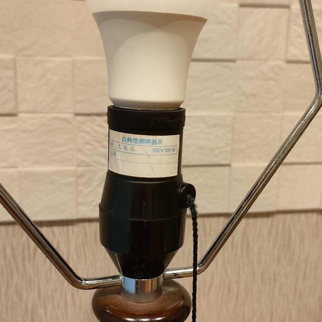 アンティーク　フロアランプ　オールウッドベース　花柄　フリンジ