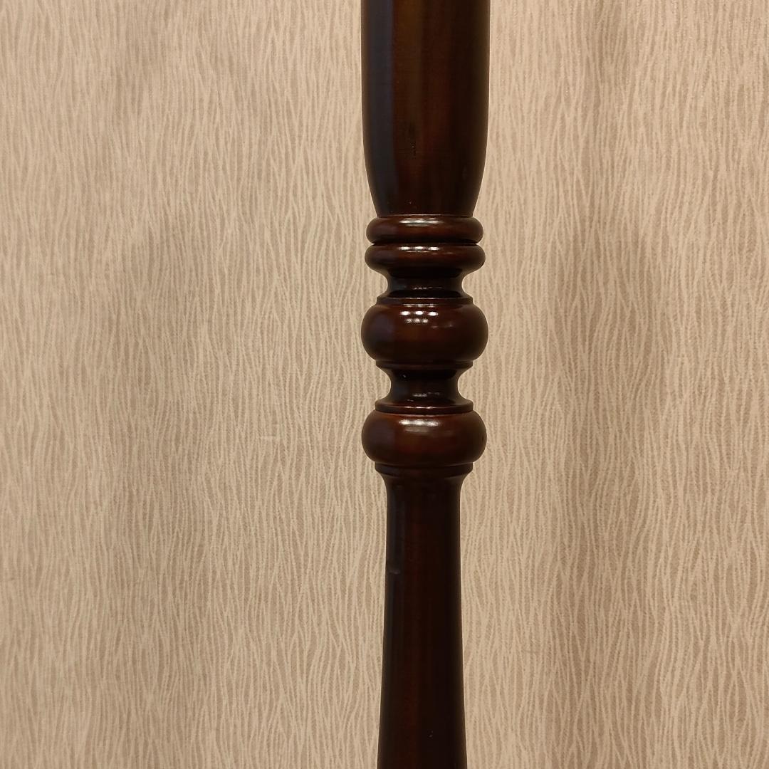 アンティーク　フロアランプ　オールウッドベース　花柄　フリンジ