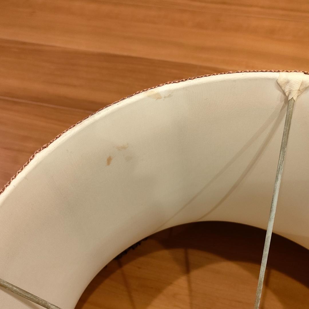 アンティーク　フロアランプ　オールウッドベース　花柄　フリンジ