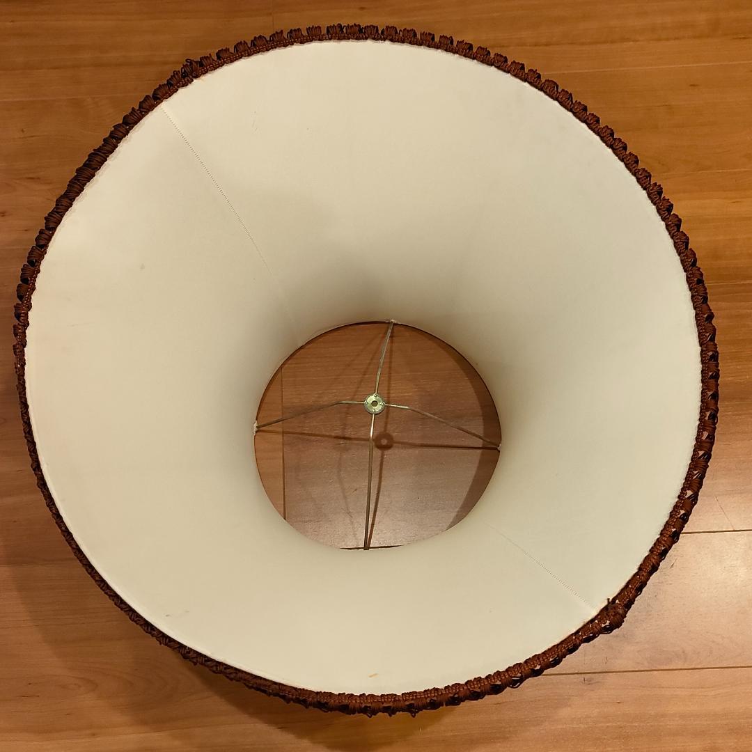 アンティーク　フロアランプ　オールウッドベース　花柄　フリンジ