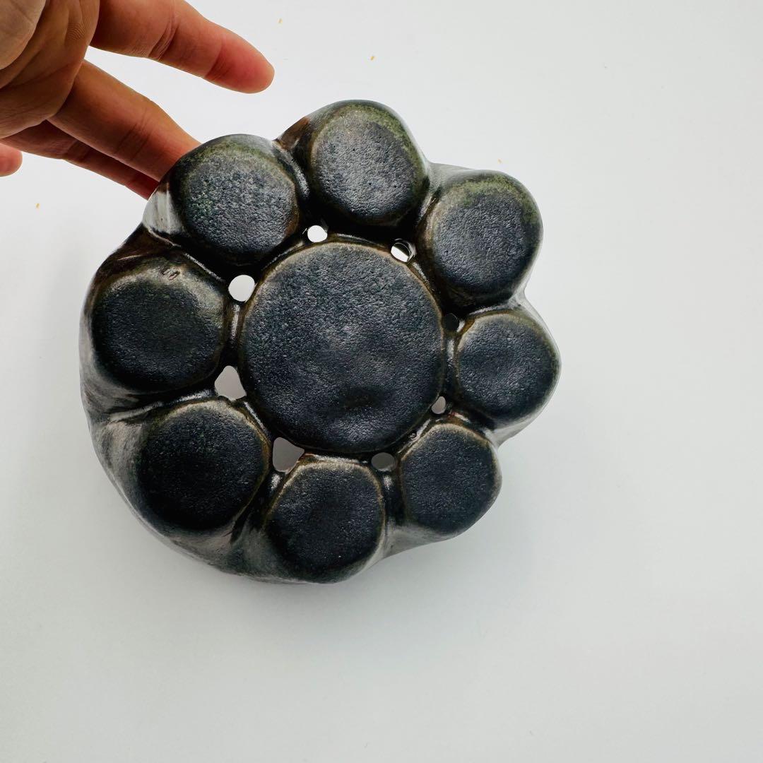 【五雲窯　前田喜代範　九曜紋瓦頭　香炉　共箱】骨董　アンティーク　インテリア