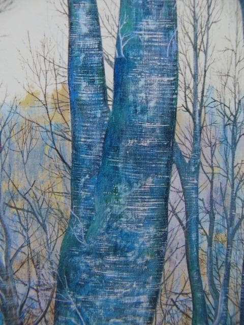 植月正紀、【樹木2001-A】、希少な画集画、新品高級額 額装付、状態良好