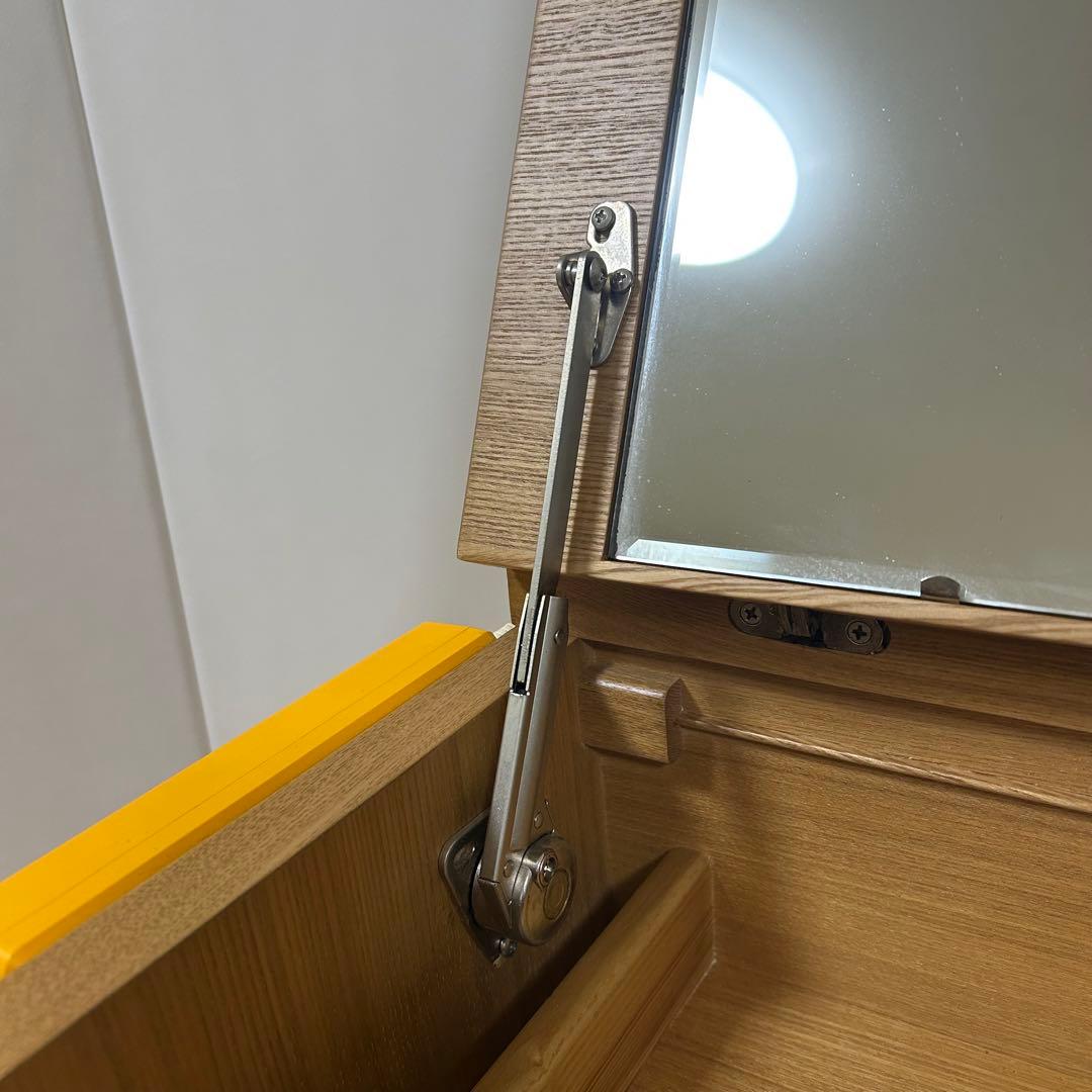 天然木　アルダー　デスクドレッサー　2wayドレッサー　化粧台　家具の大丸