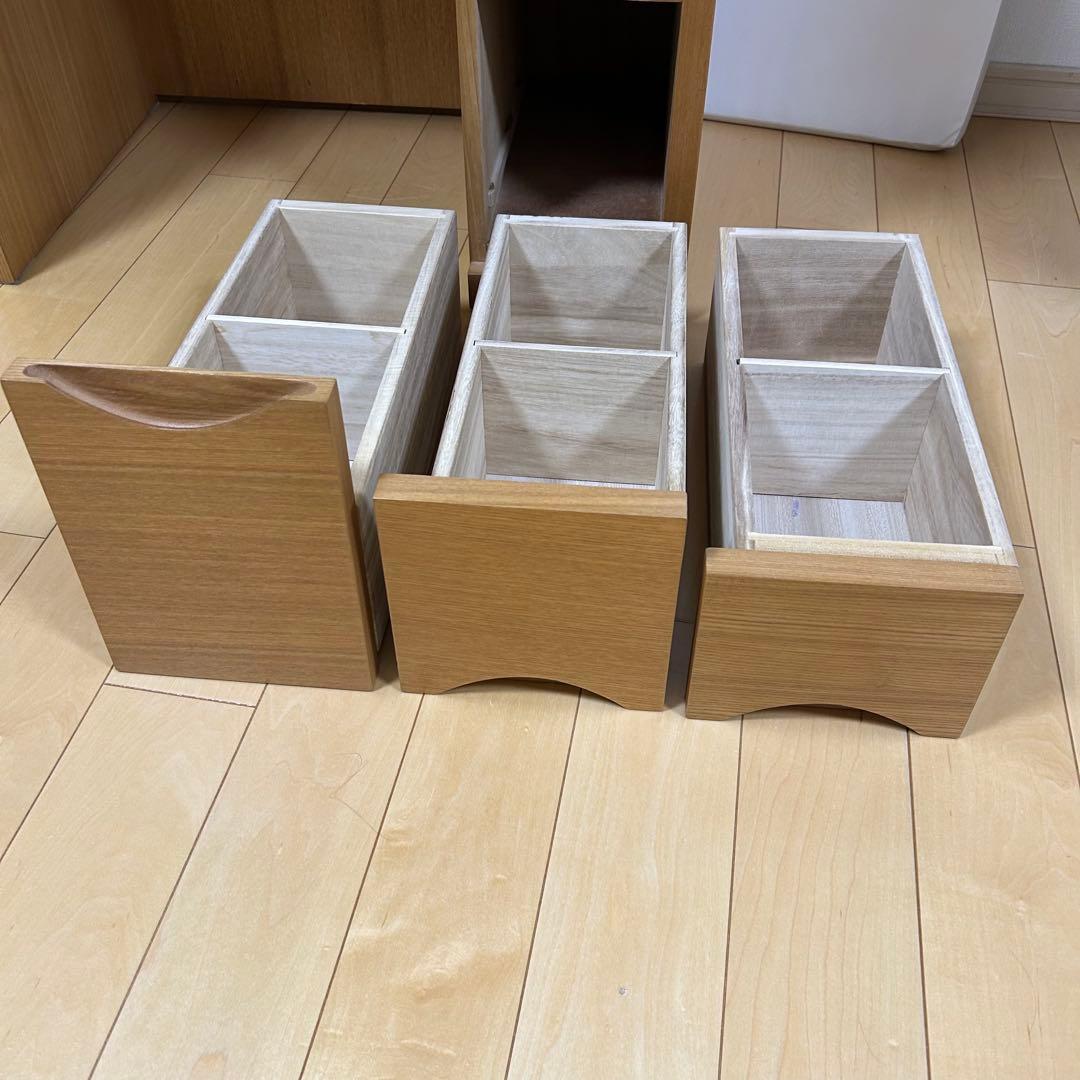 天然木　アルダー　デスクドレッサー　2wayドレッサー　化粧台　家具の大丸