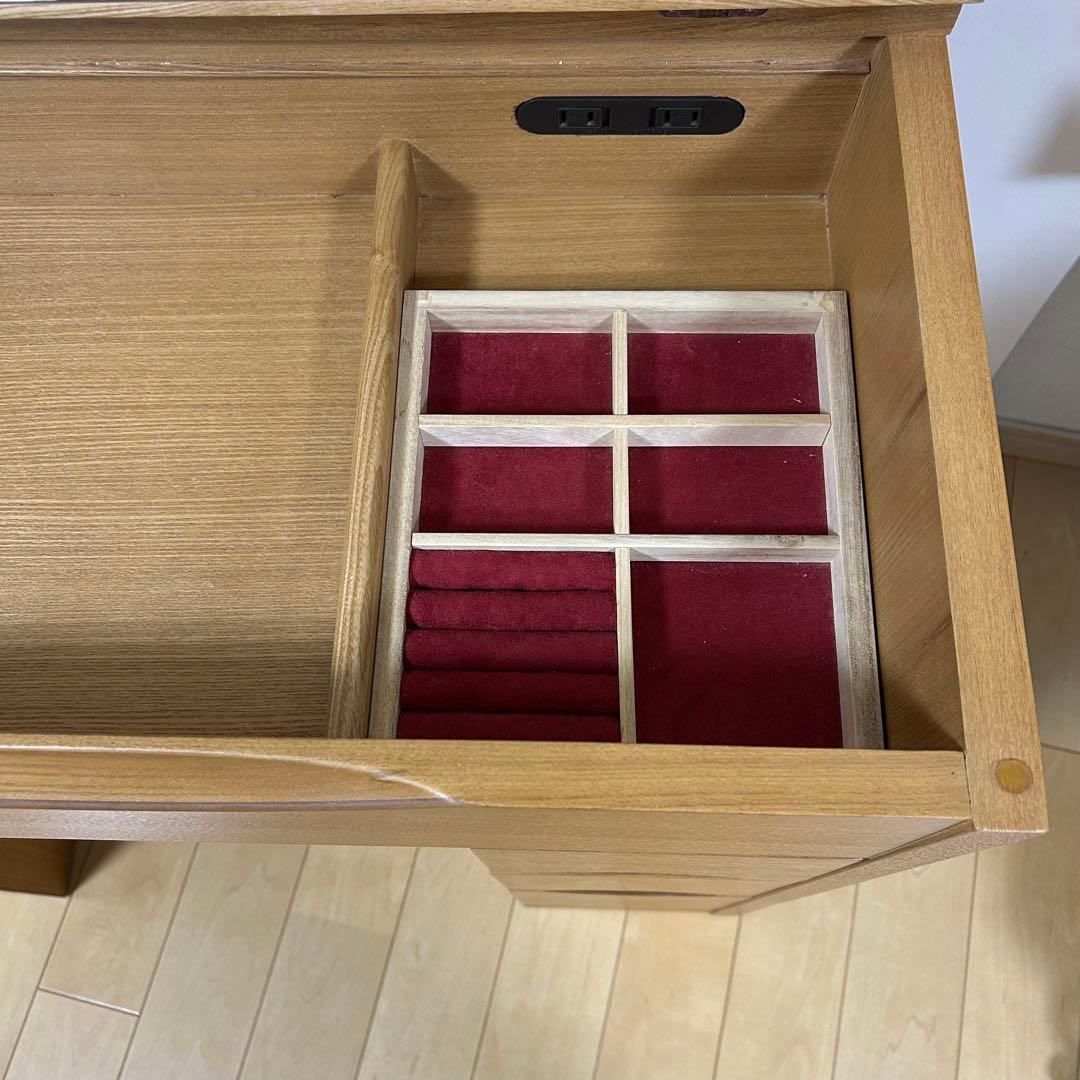 天然木　アルダー　デスクドレッサー　2wayドレッサー　化粧台　家具の大丸