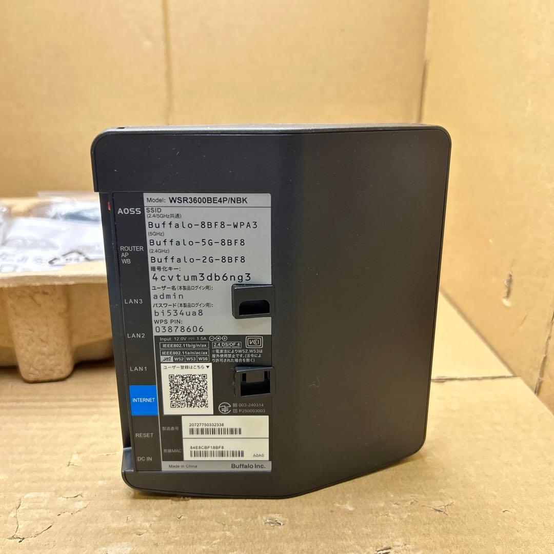 バッファロー WiFi ルーター 無線 LAN WSR3600BE4P/NBK