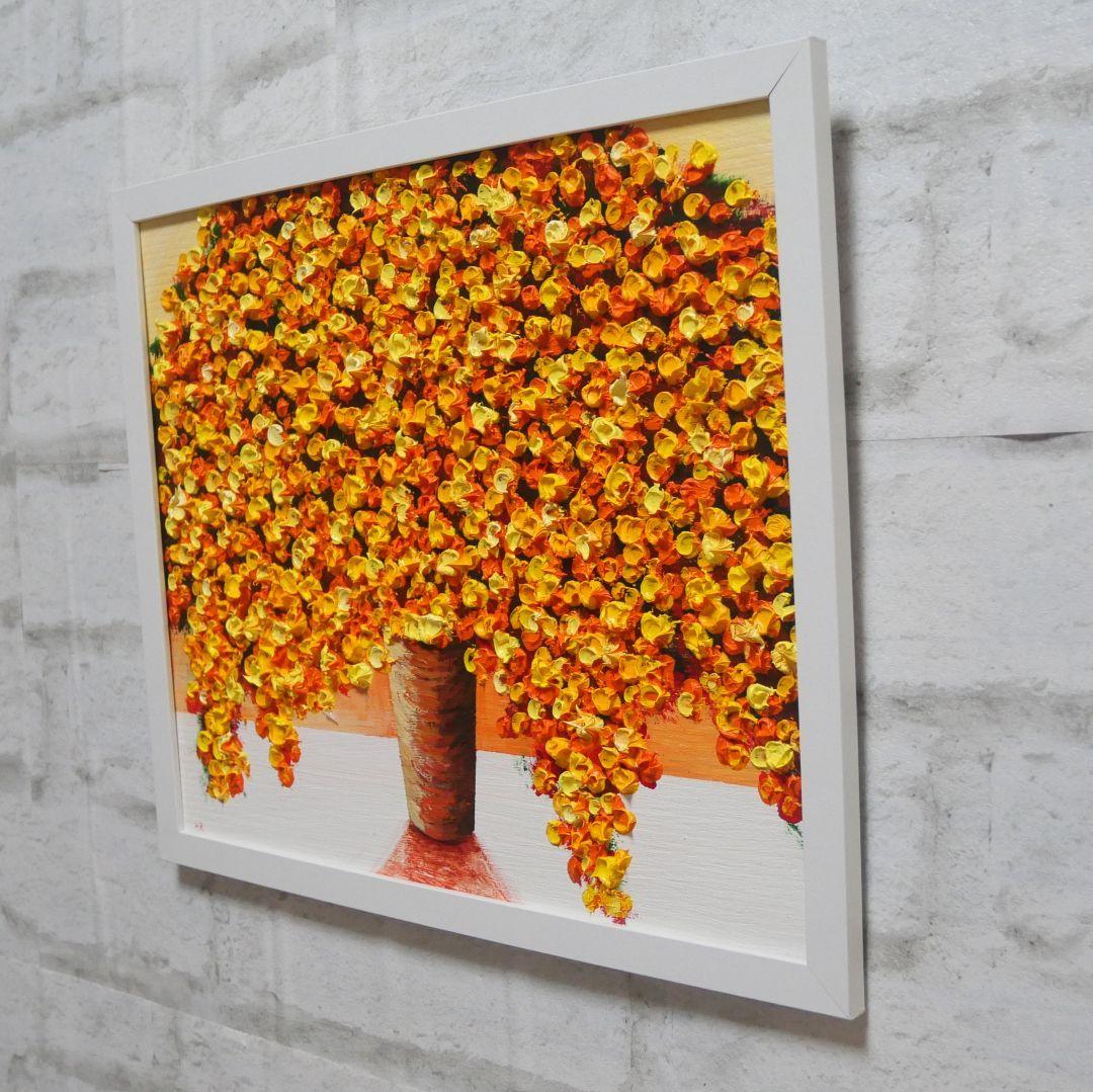 油絵 絵画 ミモザ 【四切木製】