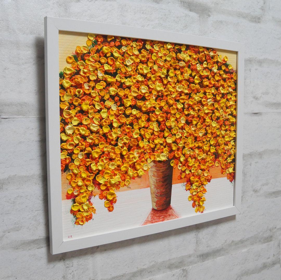 油絵 絵画 ミモザ 【四切木製】