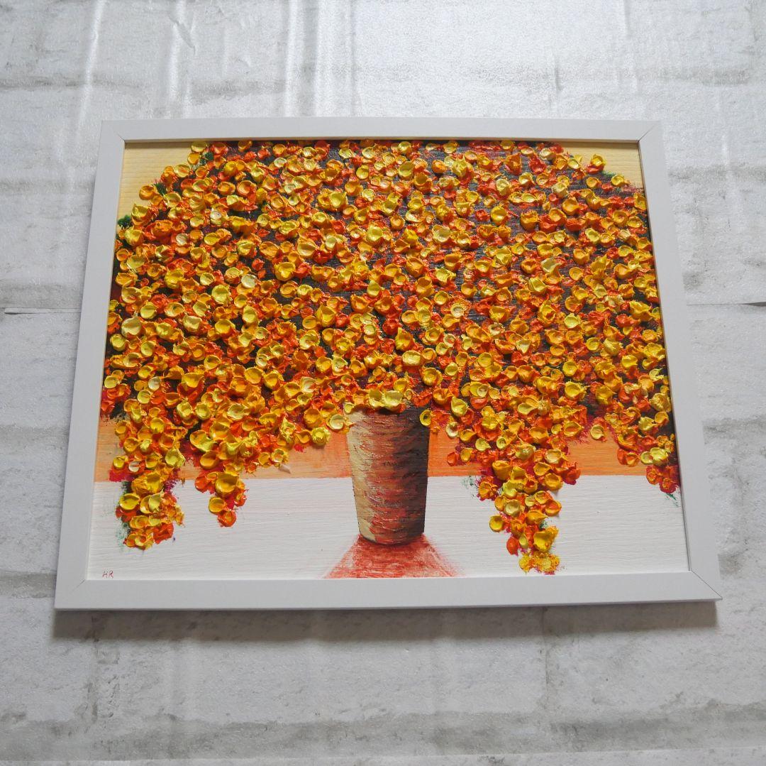 油絵 絵画 ミモザ 【四切木製】