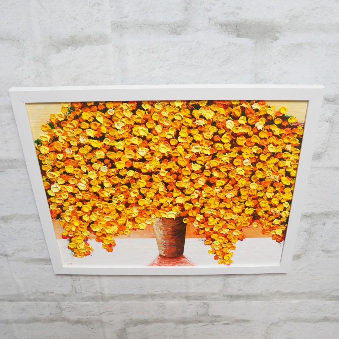 油絵 絵画 ミモザ 【四切木製】