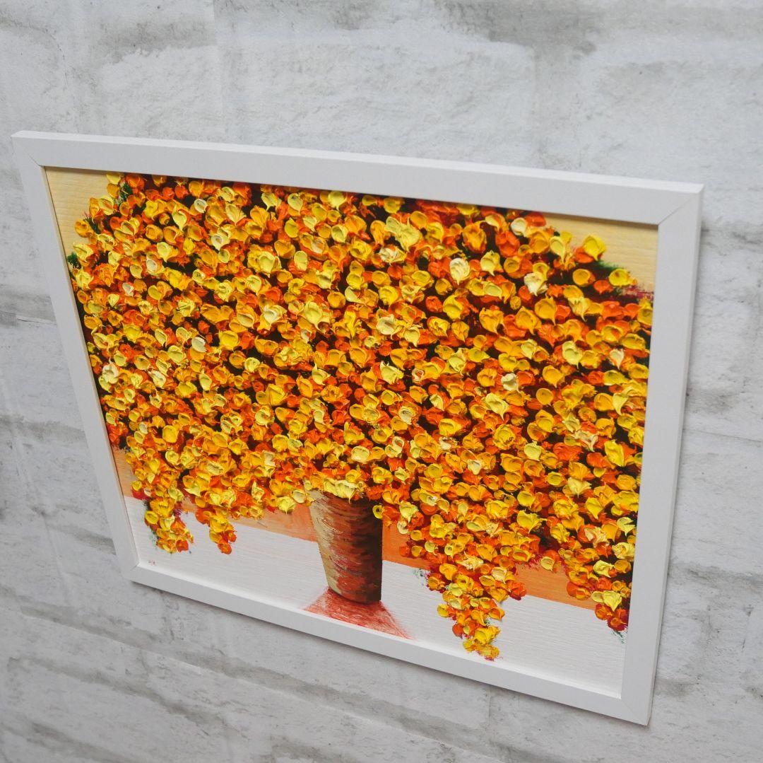 油絵 絵画 ミモザ 【四切木製】