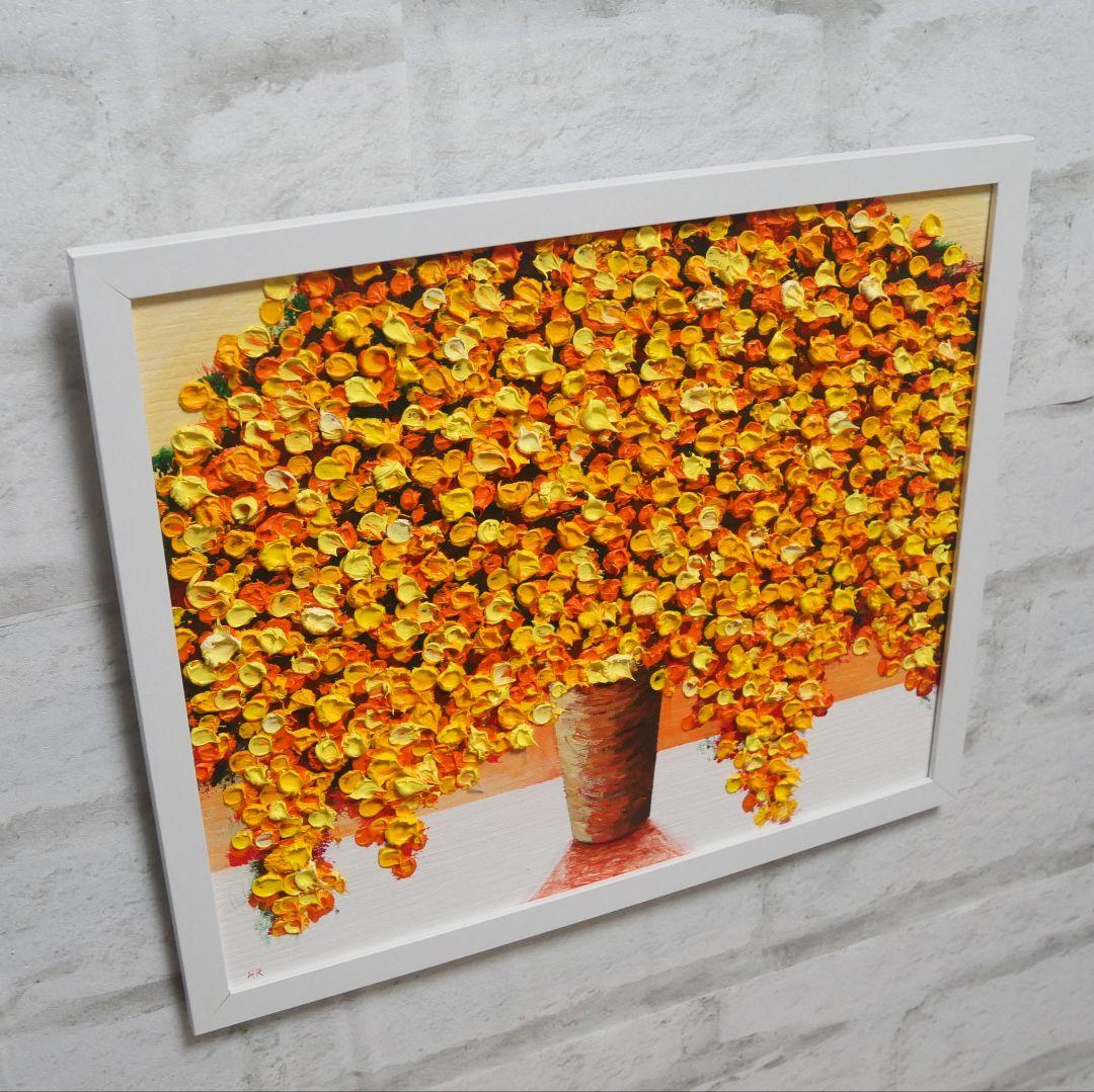 油絵 絵画 ミモザ 【四切木製】