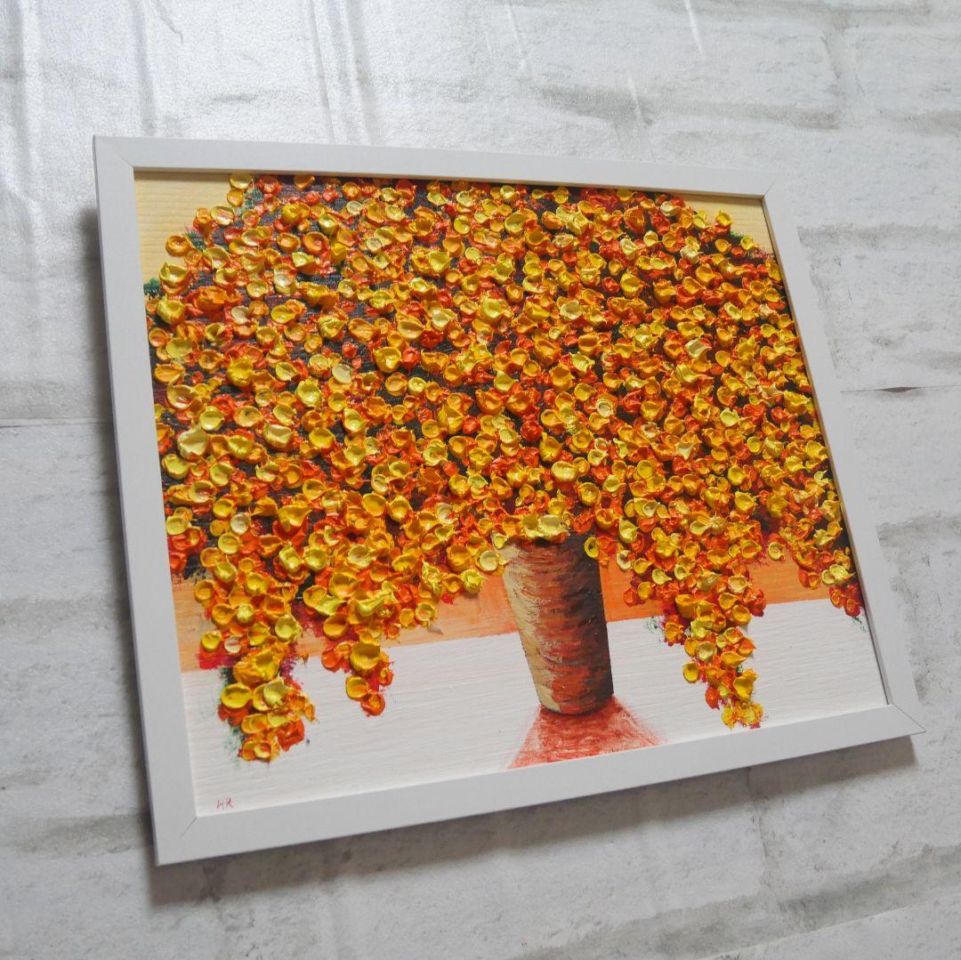 油絵 絵画 ミモザ 【四切木製】