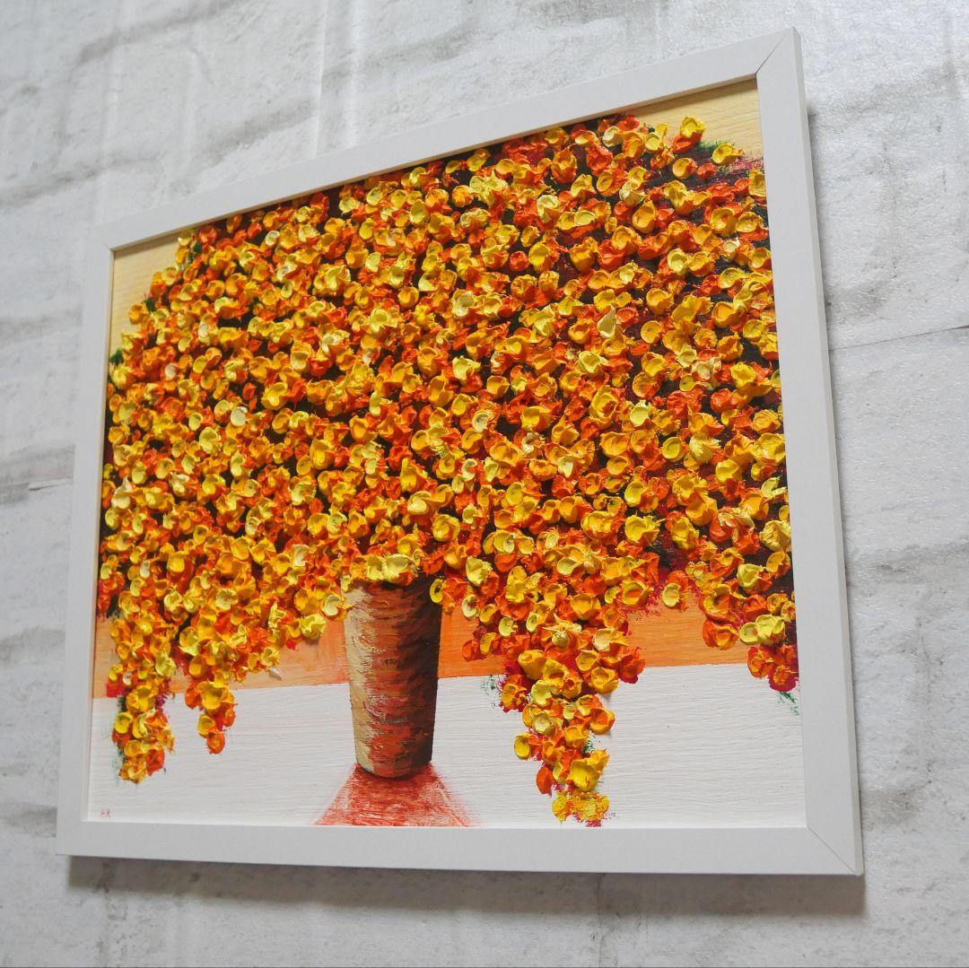 油絵 絵画 ミモザ 【四切木製】