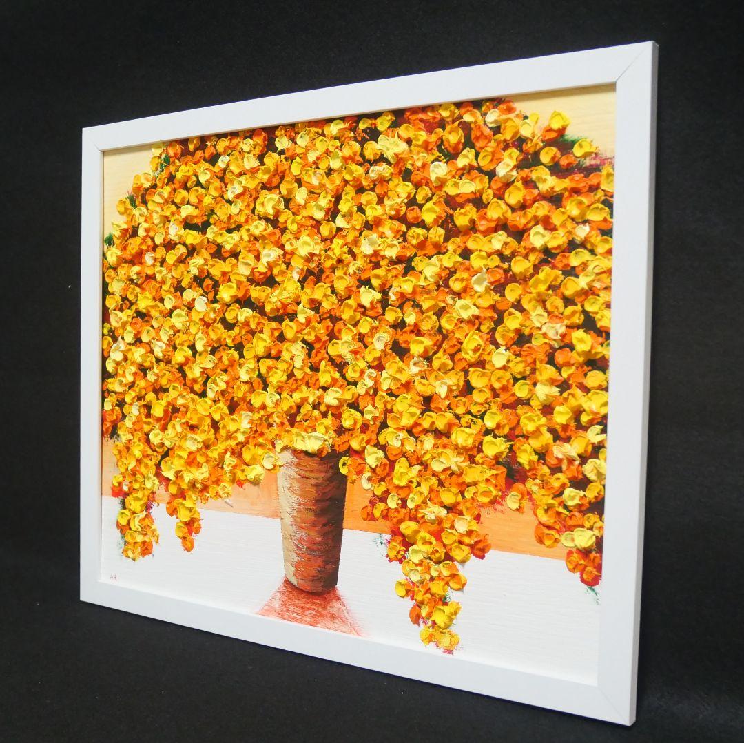 油絵 絵画 ミモザ 【四切木製】