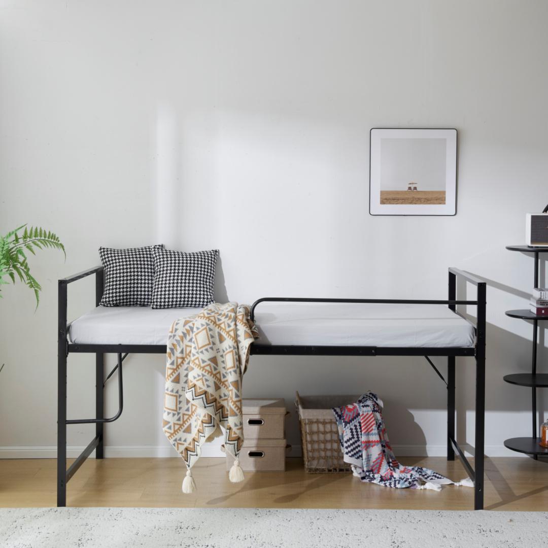 超人気！北欧風 一人暮らし ロフトベッド【高さ110cm】 Black