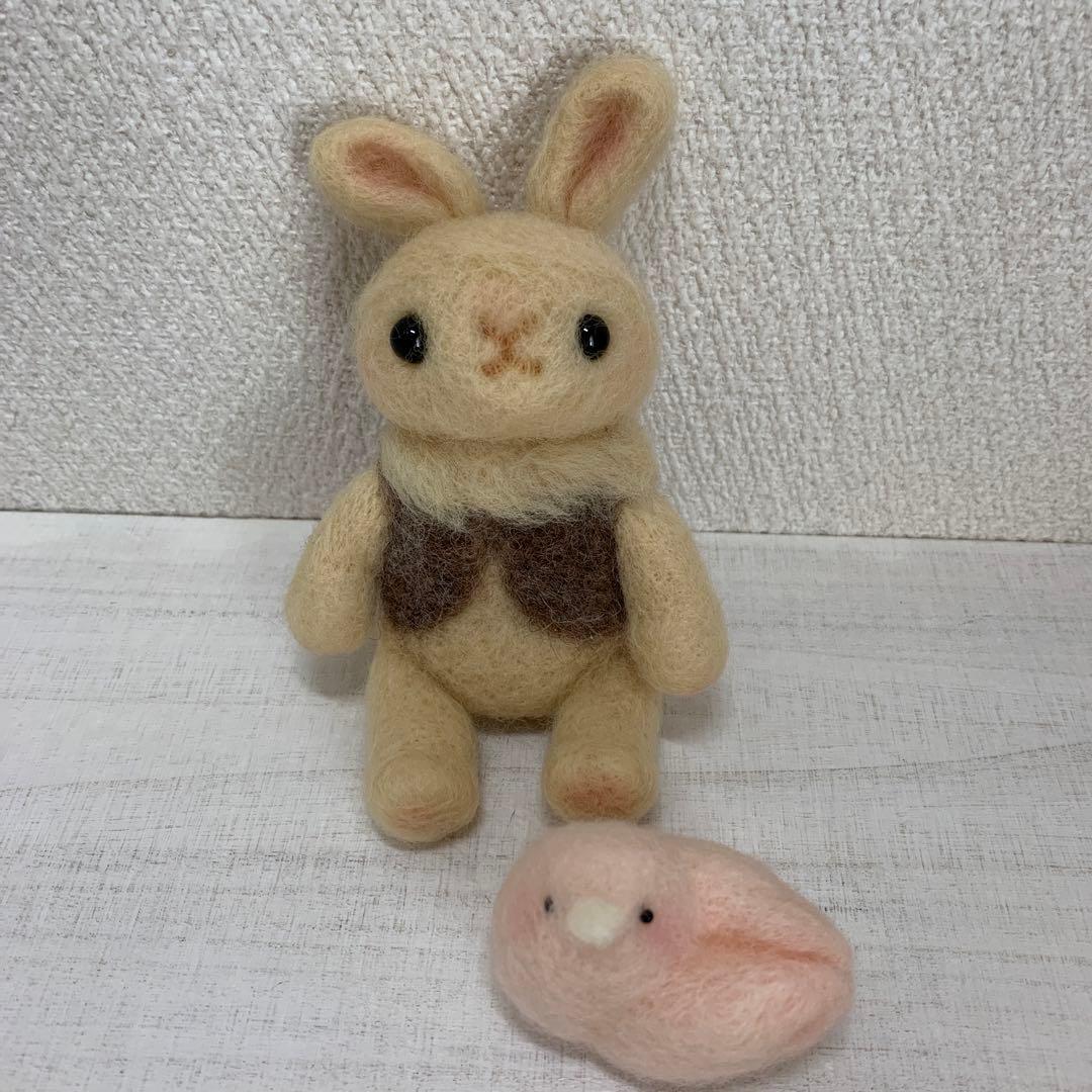 羊毛フェルト　うさぎ＊ネズミ＊かば＊ヤギ＊鳥＊メロンパン　可愛い物セットいっぱい