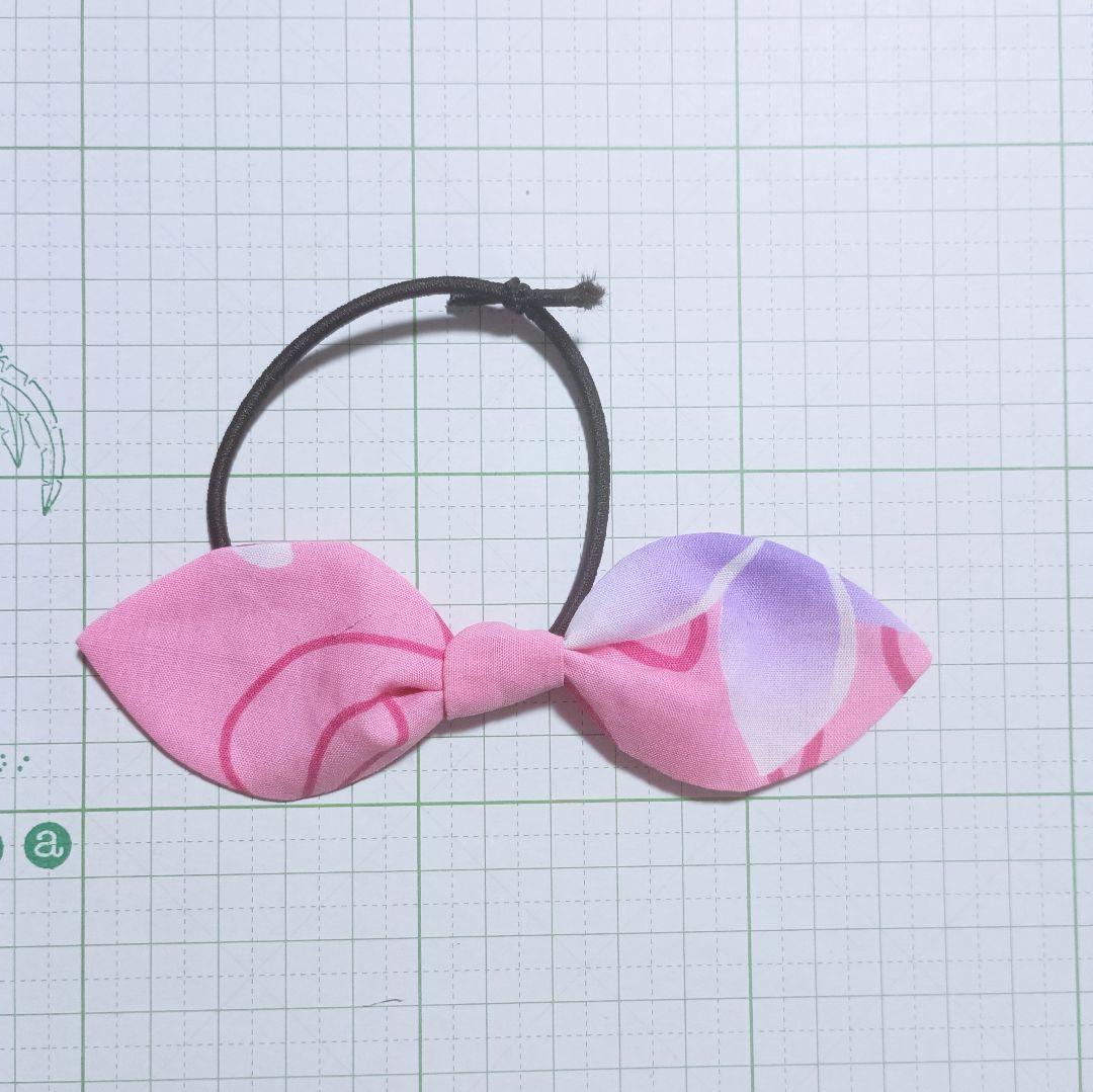 ◎ヘアゴム2点セット　ハワイアン　ピンク　ハンドメイド