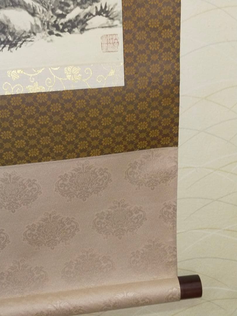 ♥中国　掛軸　【工芸】　 清　元濟　王原祁　合作　蘭竹図　掛け軸　骨董　古玩