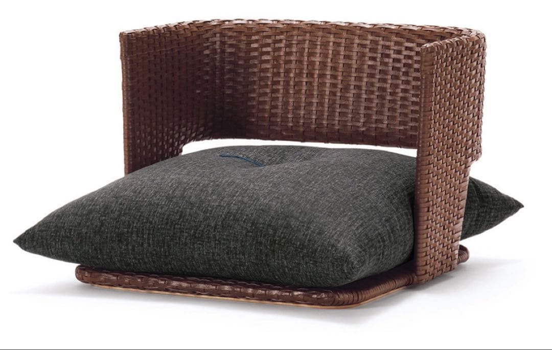 ブラウンラタン風座椅子2脚セット(フレームのみ)