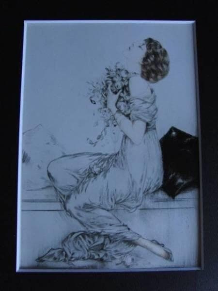 ルイ・イカール、待ちわびる想い、希少限定画集画、新品高級額装付、状態良好