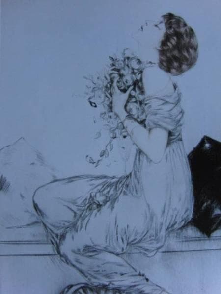 ルイ・イカール、待ちわびる想い、希少限定画集画、新品高級額装付、状態良好