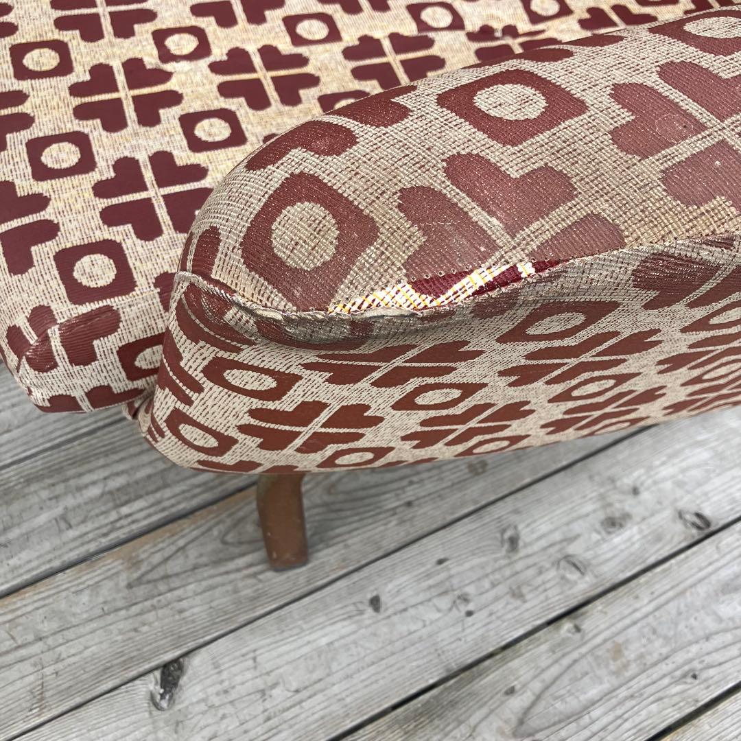 昭和レトロ ミッドセンチュリー 幾何学模様ソファー 1人掛けソファー 古家具