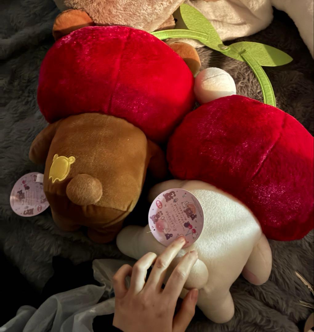 新品・タグ付き　フルーツでまくまくリラックス なかよしさくらんぼ ぬいぐるみ