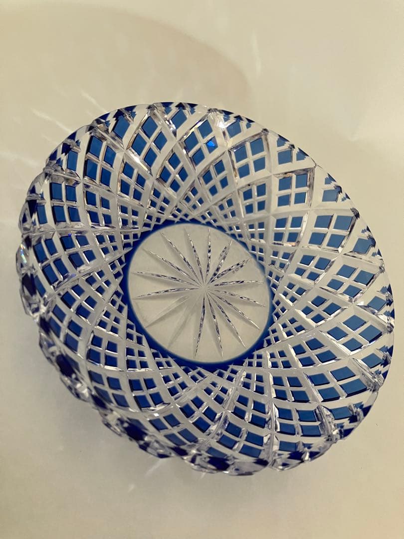 優雅　希少❤️KAGAMI 江戸切子矢来重紋　大鉢　小鉢　銘々3点セット