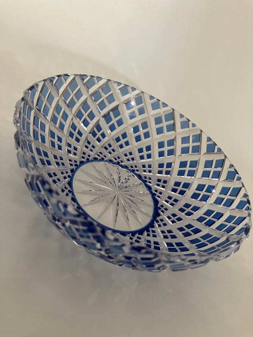 優雅　希少❤️KAGAMI 江戸切子矢来重紋　大鉢　小鉢　銘々3点セット