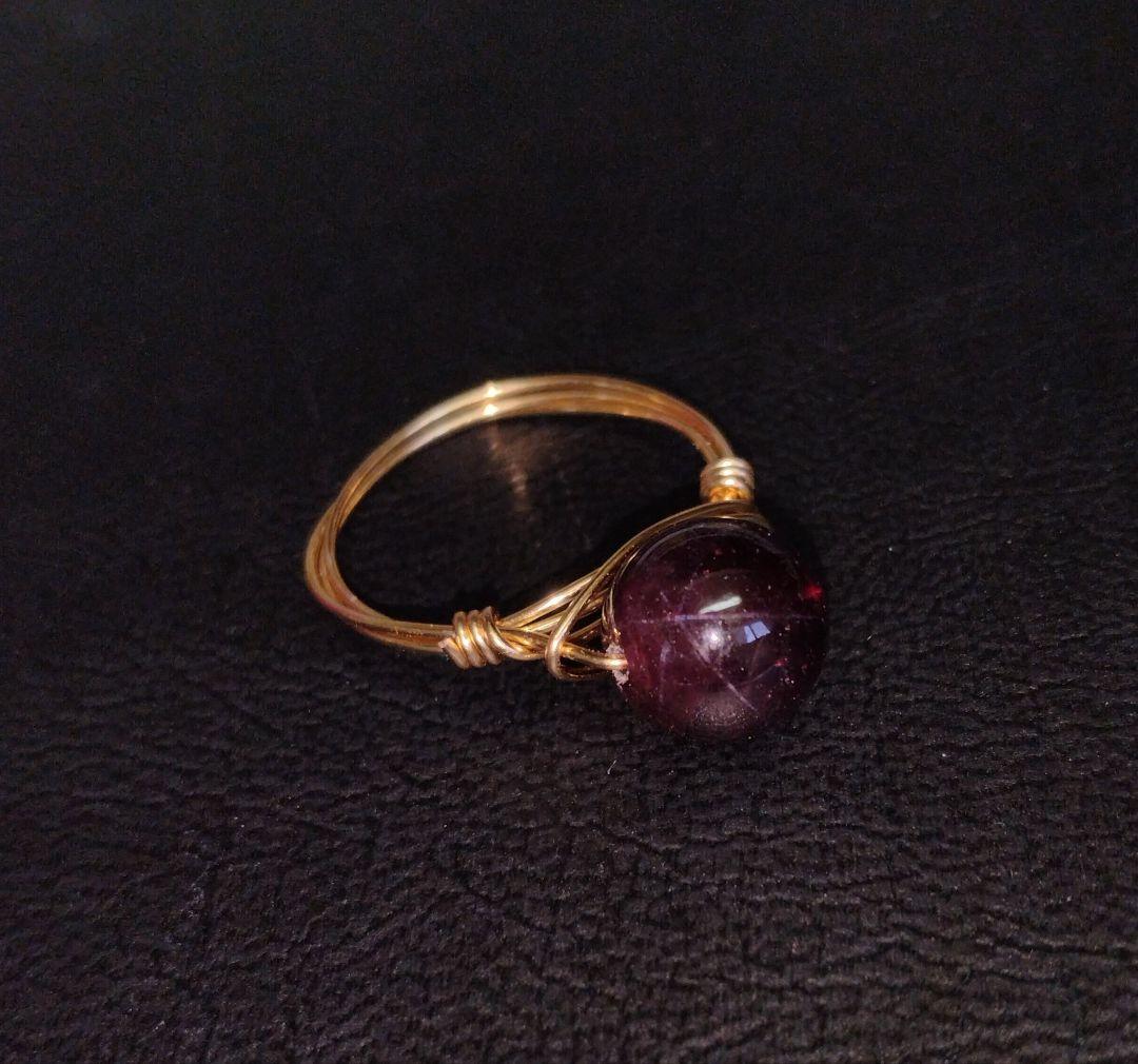 Kgf14 希少石 天然石 ブラジル産 スターガーネット リング