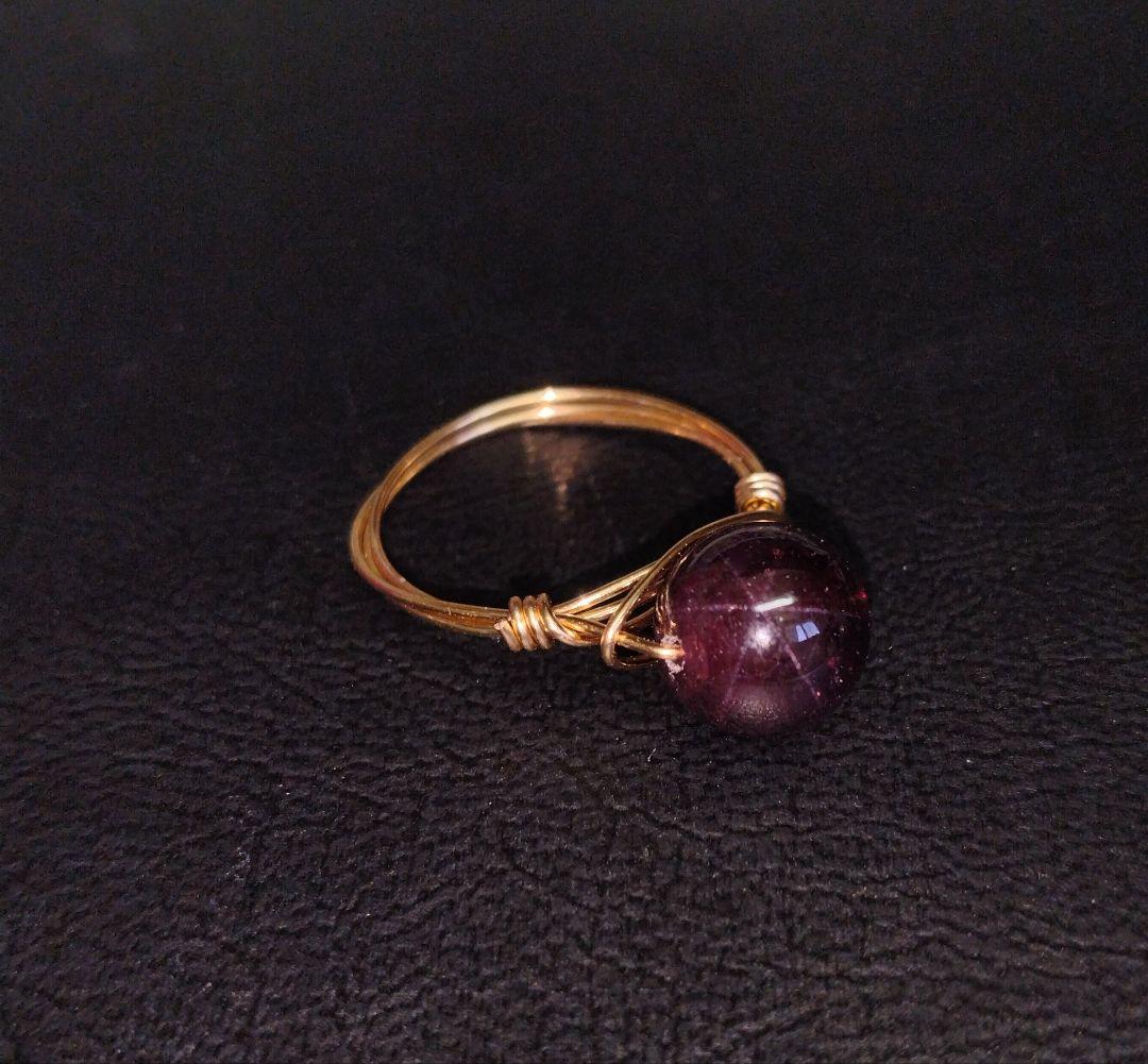 Kgf14 希少石 天然石 ブラジル産 スターガーネット リング