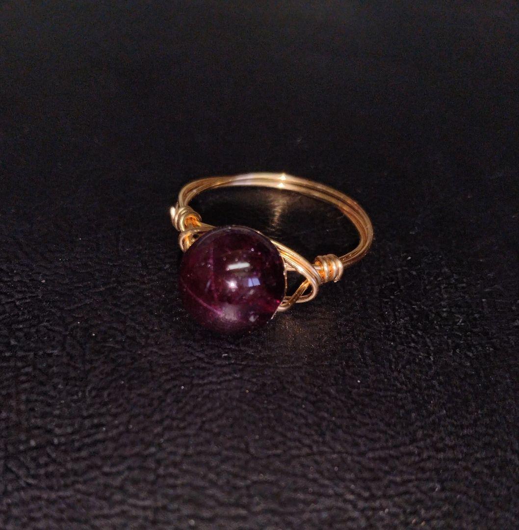 Kgf14 希少石 天然石 ブラジル産 スターガーネット リング