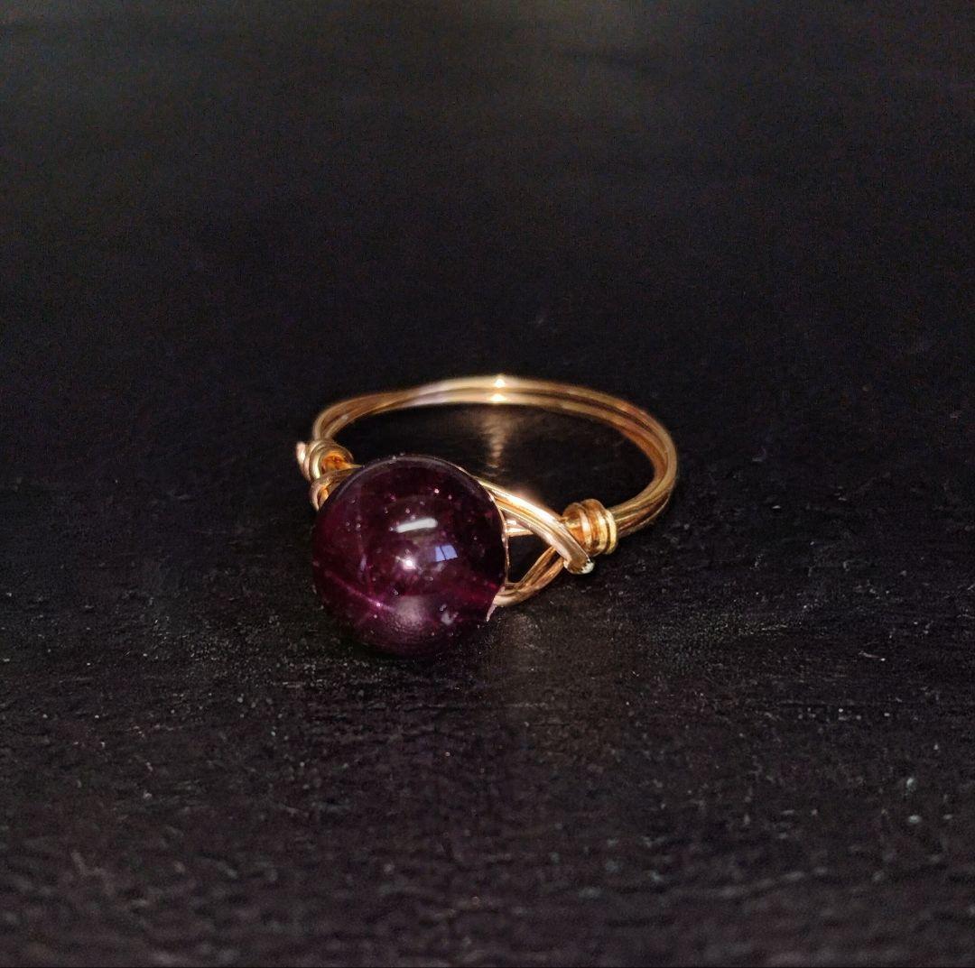 Kgf14 希少石 天然石 ブラジル産 スターガーネット リング