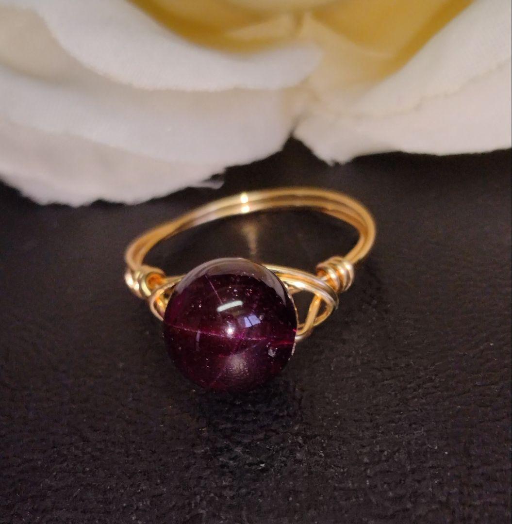 Kgf14 希少石 天然石 ブラジル産 スターガーネット リング