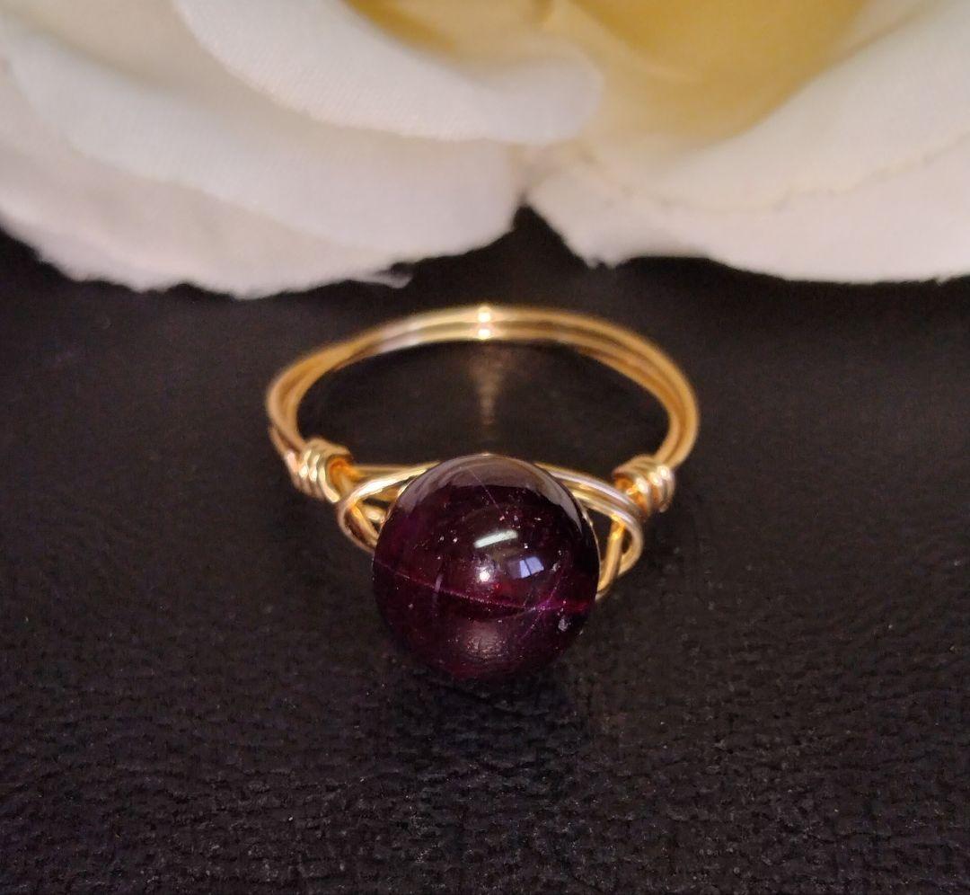 Kgf14 希少石 天然石 ブラジル産 スターガーネット リング