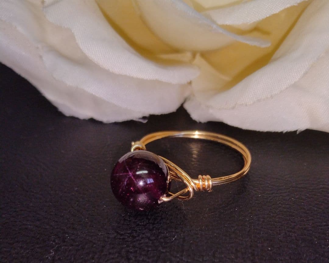 Kgf14 希少石 天然石 ブラジル産 スターガーネット リング