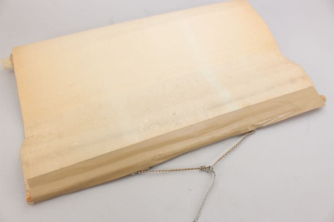 No5393 掛軸　印刷　在印　春山　工芸　牡丹孔雀図　絹本着色　花鳥　送料無料